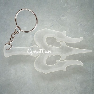 SY Gifts Trishul Desigh With Guruttam Name Key Chain