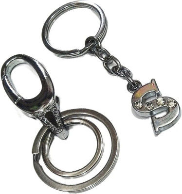 Meeko.com Keychain-ALPHABET S LETTER AND HOOK KEY RING FOR BIRTHDAY GIFT Key Chain