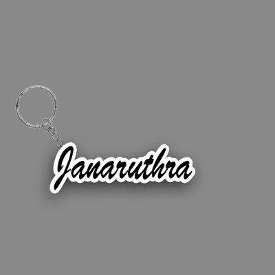 SY Gifts SYG Janaruthra Name Keychain White And Black Key Chain