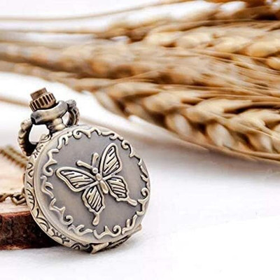 gtrp Butterfly Key Ring Anti Rust Pocket Watch Gift for Men & Women Key Chain