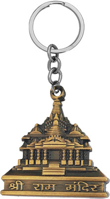 M Men Style Hindu Religious Ayodhya Ram Mandir Bronze Bikes/Car/Office Keychain SKey202442 Key Chain