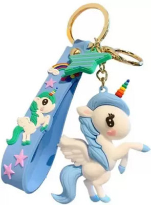 Filsfa New Soft PVC Unicorn Animal keychain with charms Key Chain