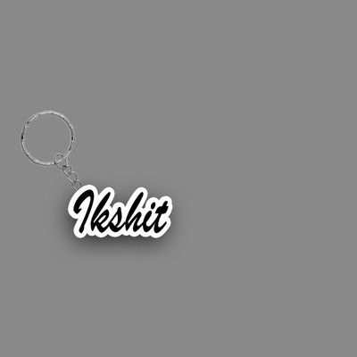 SY Gifts SYG Ikshit Name Keychain White And Black Key Chain
