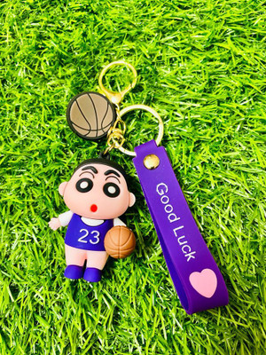 GKM Trendy Cute Shinchan playing basketball high quality 3D keychain Key Chain