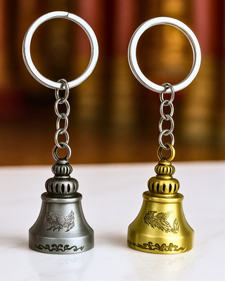 Wonderwhimzy Tibetan Bell Keychain Temple Bell Keychain Metal bell Key Chain Multi color Key Chain