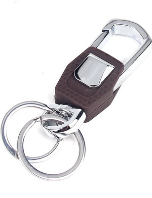 Jdp Novelty Stylish Hook Locking Silver Metal Carabiner Double Ring Metal KeyChain.3717 Key Chain