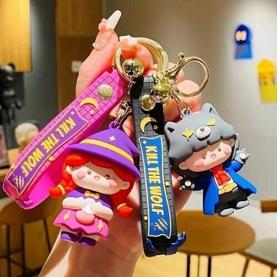 MANAKI ENTERPRISE 3D Rubber Key Chain,Silicone Key Ring Key Chain for Girls,Cute Cartoon Theme Key Key Chain