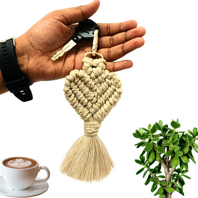 Tailored knots Macrame Handmade Dual Tone Heart Shape Keychain Key Chain