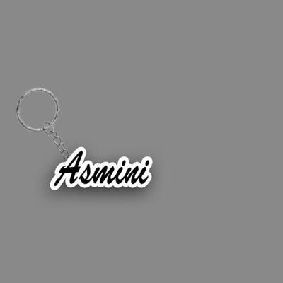 SY Gifts SYG Asmini Name Keychain White And Black Key Chain