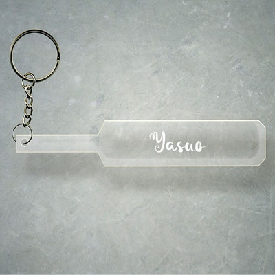 SY Gifts Cricket Bat Logo Design With Yasuo Name Key Chain