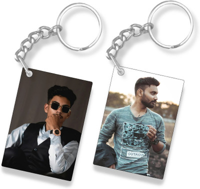 THE HATKE STORE Premium Custom Men Photo Keychain Rectangular Shape For Birthday P1 Key Chain