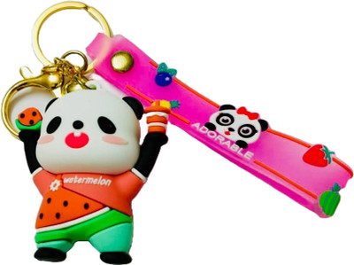 GKM Panda Watermelon Theme design 3D keychain with hook Key Chain