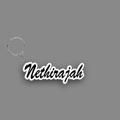 SY Gifts SYG Nethirajah Name Keychain White And Black Key Chain