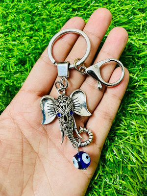 GKM Lord Ganesg Ji Evil Eye premium quality keychain with hook Key Chain