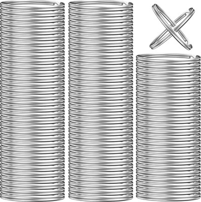 PUHUHP 50pcs Flat Key Rings Metal Split Ring for Home Car Keys Organizations, Key Chain