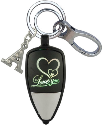 SHOKY LOOKS Led Multicolor Love u Light With A Letter Beautiful Locking Lock Key Chain