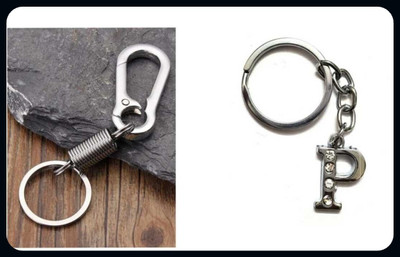 Meeko.com spring hook with alphabet letter P for men women gift car bike keys-A Key Chain