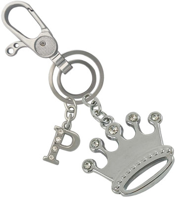 SHOKY LOOKS Unique& Different Princess Crown With P Letter Locking Lock Key Chain