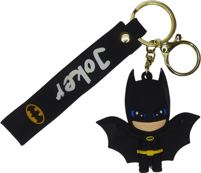 Kidskaari Cute 3D Keychain, Keyring | Travel Essential | Strap & Bag Hook (Bat - man) Key Chain