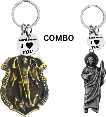 M Men Style Double-Sided Saint Michael Keychain – Jesus Christ Key Ring Medal Com645-658 Key Chain