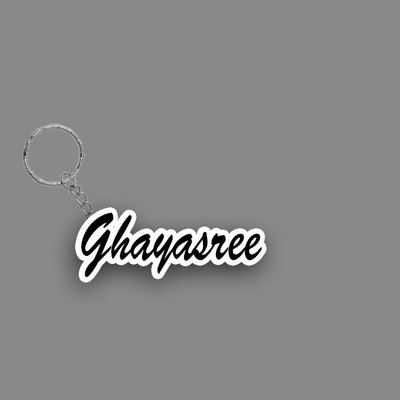SY Gifts SYG Ghayasree Name Keychain White And Black Key Chain