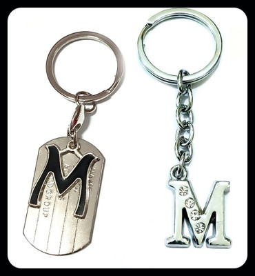 Meeko.com combo Alphabet M Metal key ring for Car Bike M Premium Key Chain