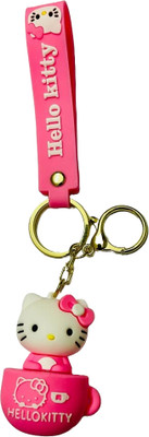 GKM Trendy beautiful Kitty in Cup theme 3D premium quality keychain Key Chain