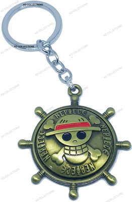 kd collections KD-656GL - Anime Skull Ship Steering Wheel Revolving Rotating Keychain Key Chain