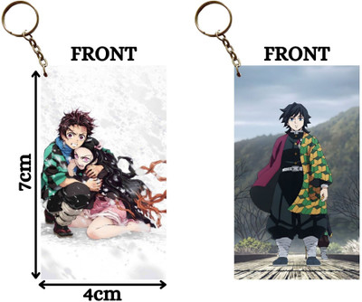 Hariyaali Enterprises LLP Demon Slayer GIYU SHOCKED AFTER SEEING NEZUKO Unique Style 2 pcs Combo Key Chain