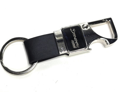 Jdp Novelty Metal Leather Opner Keychain for Dominar Bikes Black Colour Key Chain