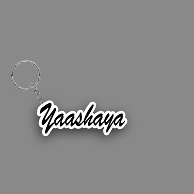 SY Gifts SYG Yaashaya Name Keychain White And Black Key Chain