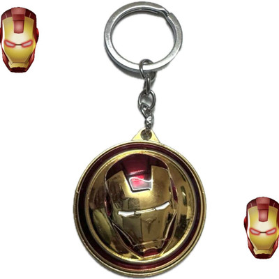 K C Iron Man Face Rotating & Spinning Keychain | Avengers fans Metal Key Chain