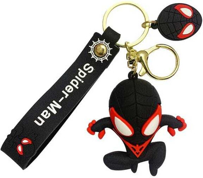AMANVANI Black Color Keychain For Kids Cartoon Keyring Silicone Rubber Keychain Key Chain