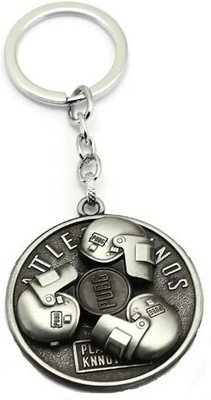 GhatiyaBazaar PubG Helmet Spinner Silver Keychain Key Chain