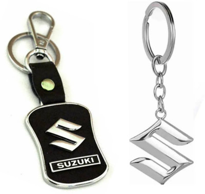 JAINSON MARTIN Combo of Suzuki Logo Metal & Suzuki Leather Hook Keychain best quality Key Chain