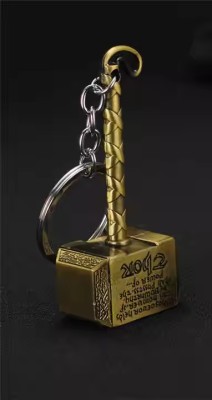 ASBK 1 PCS Golden Infinity Thor Hammer Avengers Marvels Gift Keychain Key Chain