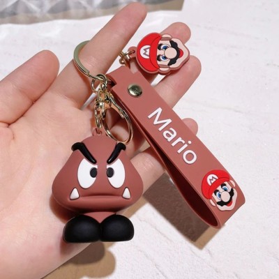 Mubco Super Mario Goomba 3D Keychain | Strap Charm & Hook | Cartoon Model Toys Gift Key Chain