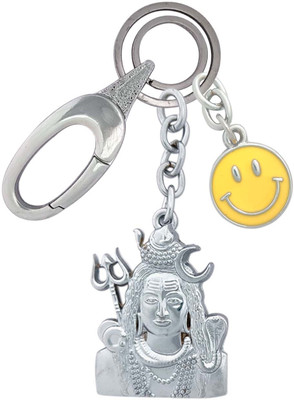 SHOKY LOOKS Metal Metallic Lord Shiv With Smiley Locking Lock Durable & Strong Leg Key Chain