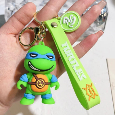Mubco Ninja Turtles Leonardo 3D Keychain Strap Charm & Hook PVC Cartoon Model Gift Toy Key Chain