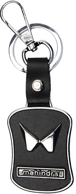 WHITE POPCORN New Mahindra M Logo Leather keychain Key Chain