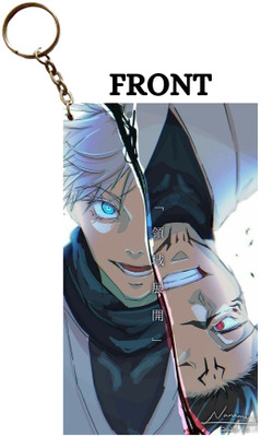Hariyaali Enterprises LLP Jujutsu Kaisen SUKUNA AND GOJO IN A FRAME HALF HALF Anime Key Chain