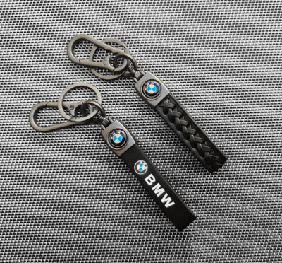 MYV Black Leather Keychain Compatible With LUXURY Car (Pack Of 2) Key Chain