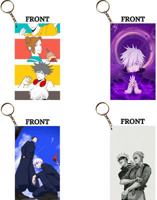 Hariyaali Enterprises LLP Jujutsu Kaisen GOJO WITH NANAMI OR GETO Unique Style 4 pcs Combo Key Chain