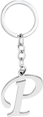 SHRI JI Stylish Letter Alphabet Initial P Letter Key Ring Key Chain