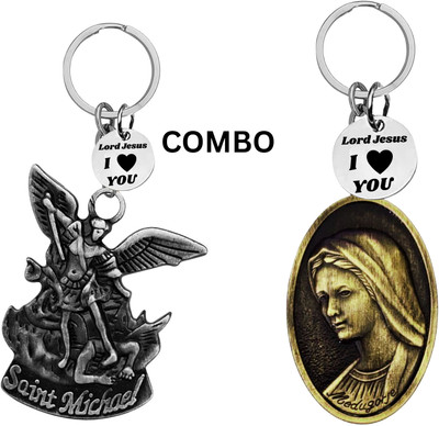 M Men Style Double-Sided Saint Michael Keychain – Jesus Christ Key Ring Medal Com649-642 Key Chain