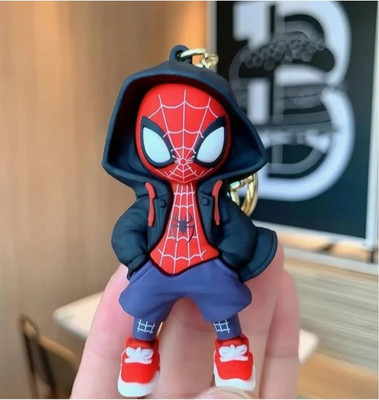 Actino SpiderMan Cartoon Characters Keychain for Girls Boys,Cute Silicon Keychains 3D Key Chain