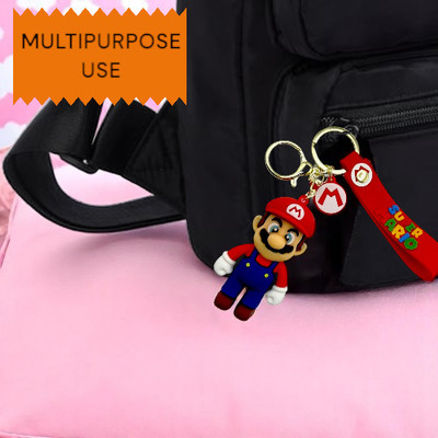 CoverLelo Mario & Hello Kitty Cute Silicone 3D Key Chain with Metal Hook Key Chain Key Chain