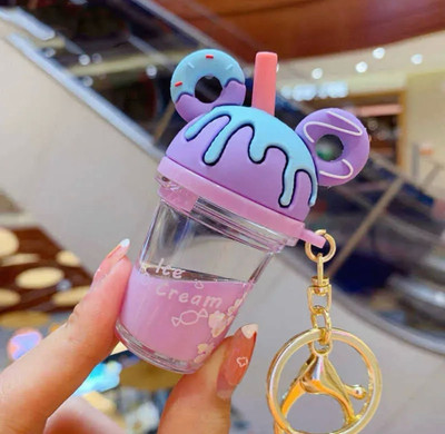SHRI JI Fancy Sipper Keychain with cute Donut on it Purple Key Chain