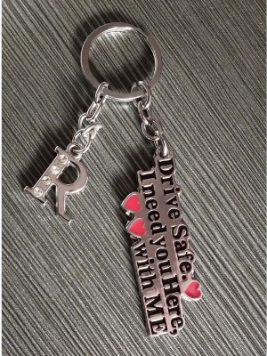 ShopTop Initial R letter with Drive Safe key chain Key Chain