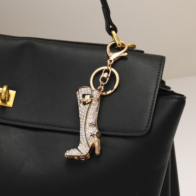 Salty Studed White Boot Bag Charm for Women Key Chain
